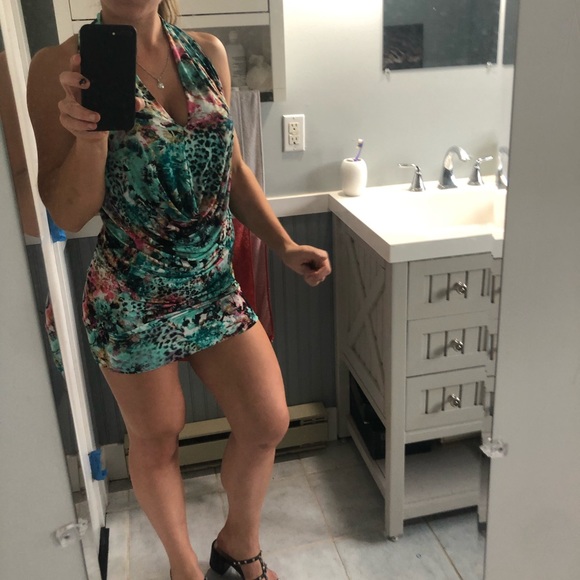 Turquoise leopard dress - Picture 6 of 8